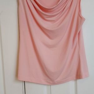 Calvin Klein sleeveless pink draped front top size M